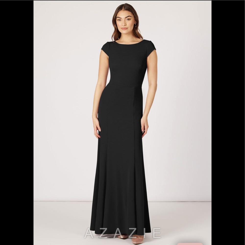 Azazie Meara Bridesmaid Party Black Tie Dress